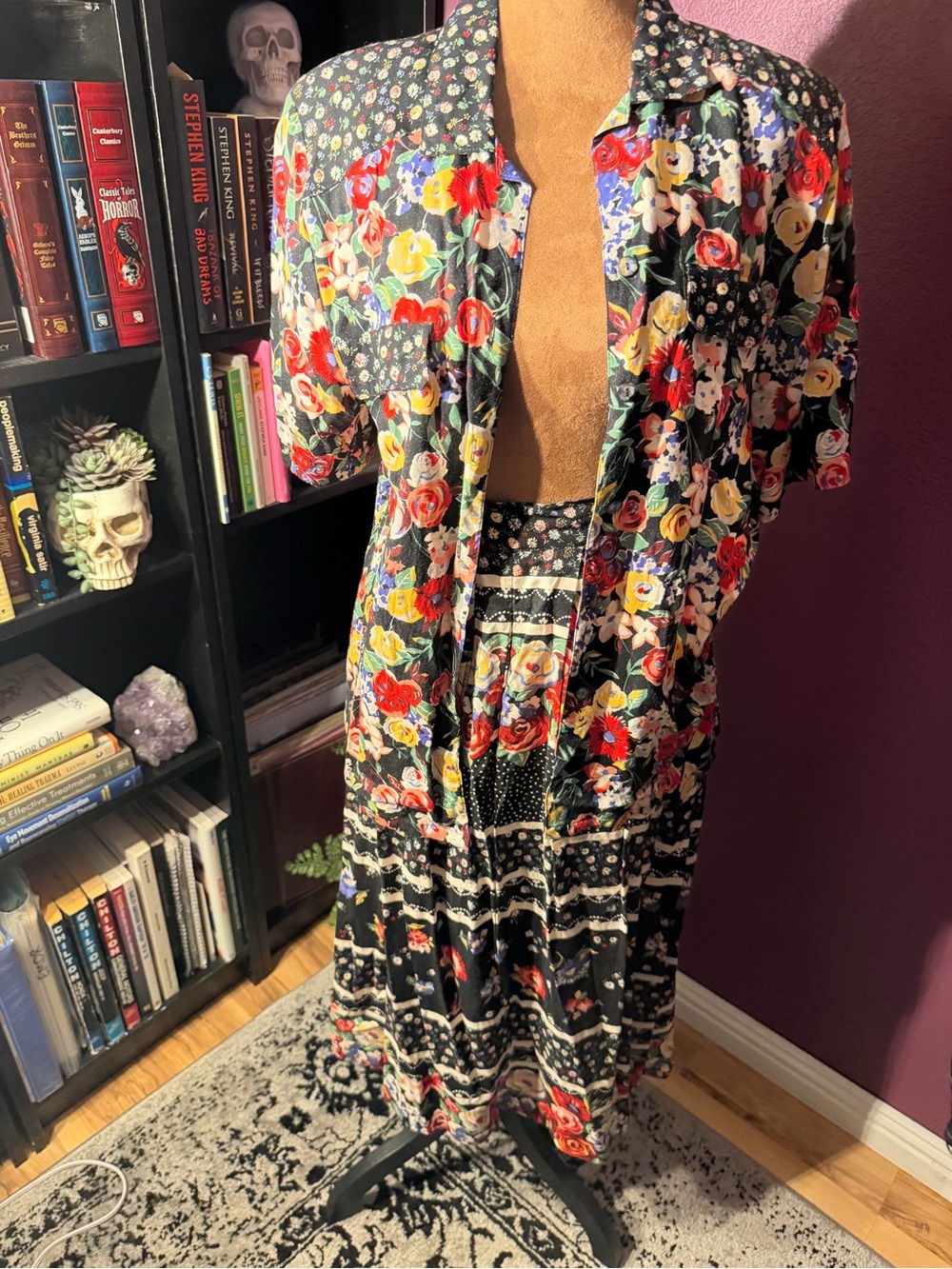 Vintage 90s Cottagecore Floral top and midi set